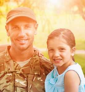 photo of service member and daughter